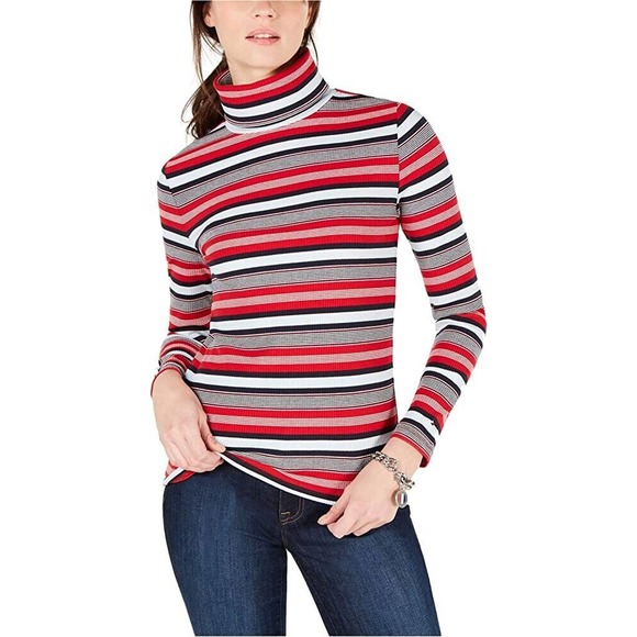 Tommy Hilfiger Womens‎ Striped Pullover Blouse Medium NWT - Picture 1 of 5